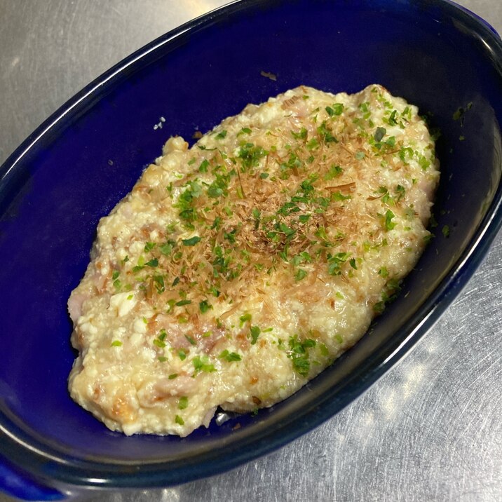 豆腐とハムの和風リゾット風